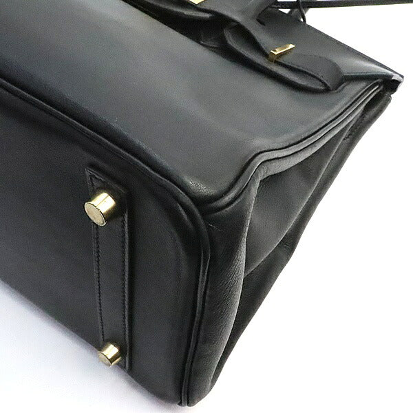 HERMES Birkin 30 Veau Gulliver Black Gold Handbag Size ONE SIZE