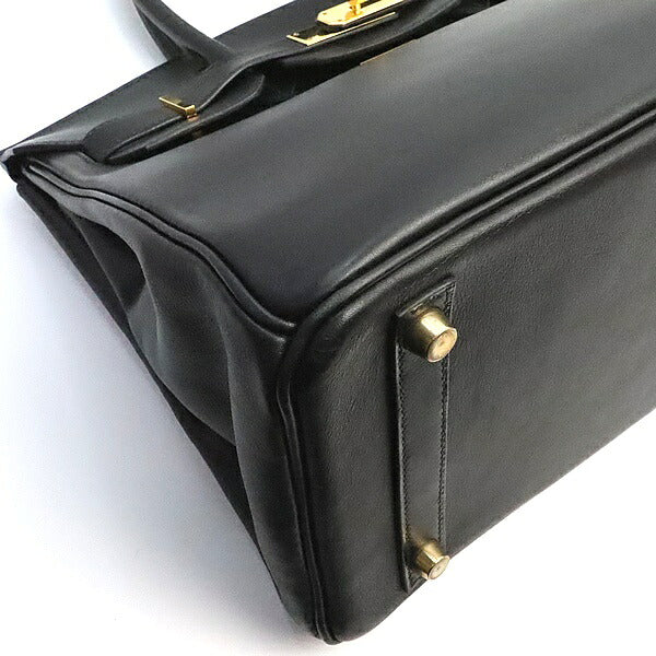 HERMES Birkin 30 Veau Gulliver Black Gold Handbag Size ONE SIZE