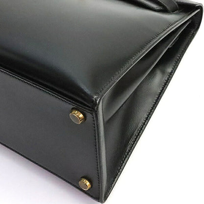 HERMES Vintage Kelly 28 Boxcalf Black GHW Handbag Size ONE SIZE
