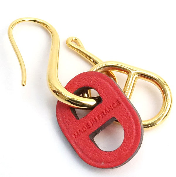 HERMES Double Chaine Earrings Bougainvillea Size ONE SIZE