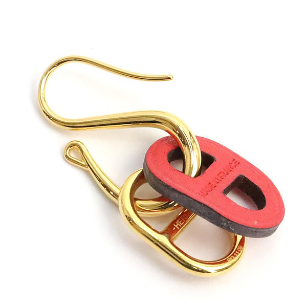 HERMES Double Chaine Earrings Bougainvillea Size ONE SIZE