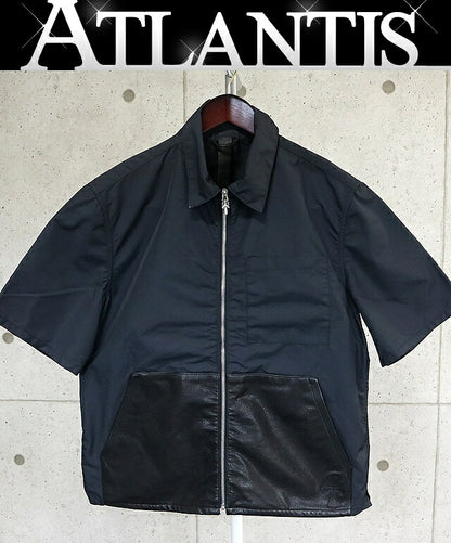 CHROME HEARTS Carpenter Leather Pocket Zip Shirt Size M