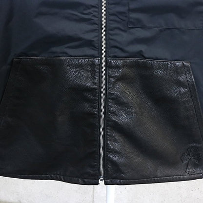 CHROME HEARTS Carpenter Leather Pocket Zip Shirt Size M