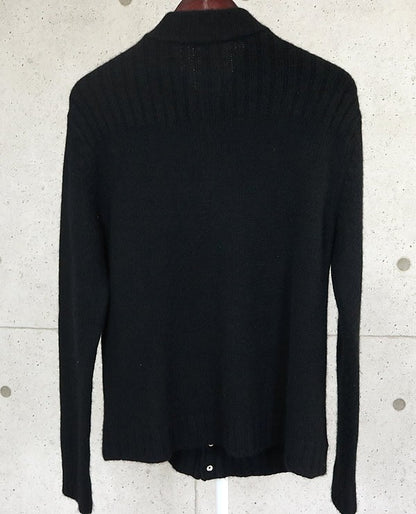 CHROME HEARTS CH Logo Leather Patch Cashmere Cardigan Size S