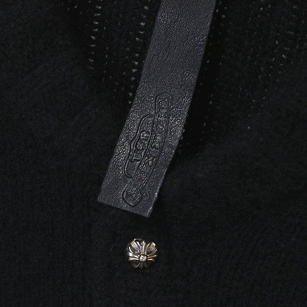 CHROME HEARTS CH Logo Leather Patch Cashmere Cardigan Size S