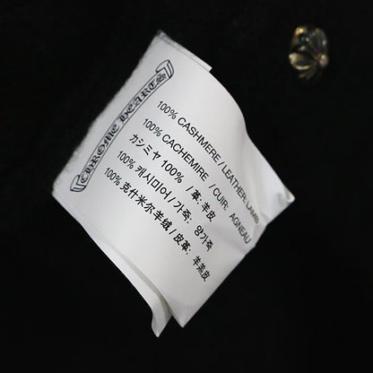 CHROME HEARTS CH Logo Leather Patch Cashmere Cardigan Size S