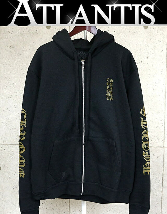 CHROME HEARTS Old English Logo Zip Hoodie Black/Olive Size L