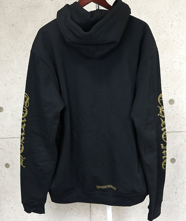 CHROME HEARTS Old English Logo Zip Hoodie Black/Olive Size L