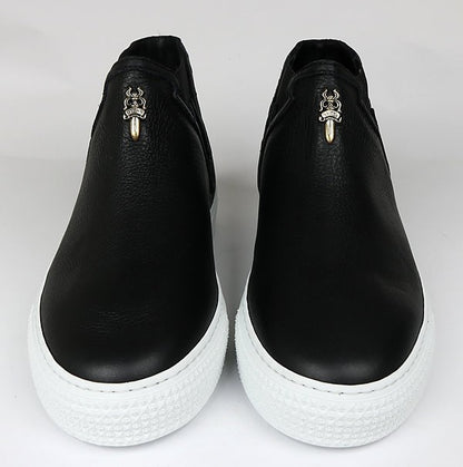 CHROME HEARTS MID TOP Dagger Leather Sneakers Black Size 37