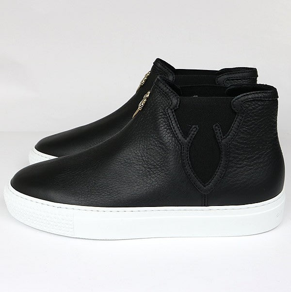 CHROME HEARTS MID TOP Dagger Leather Sneakers Black Size 37