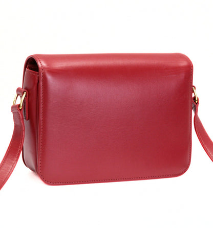 CELINE Teen Triomphe Shiny Calfskin Bag Red Size ONE SIZE