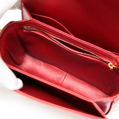 CELINE Teen Triomphe Shiny Calfskin Bag Red Size ONE SIZE