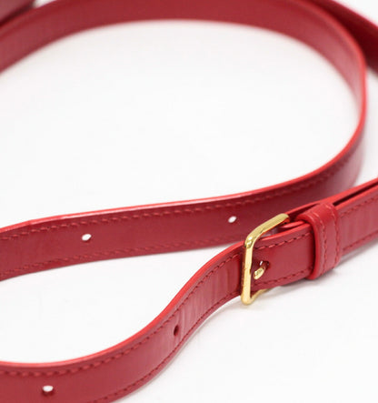 CELINE Teen Triomphe Shiny Calfskin Bag Red Size ONE SIZE
