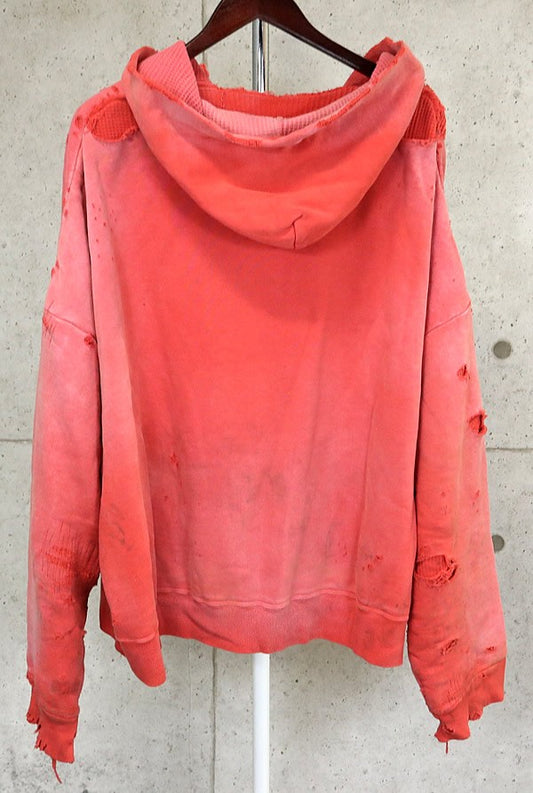 READYMADE Vintage Washed Cotton Hoodie Orange Size M