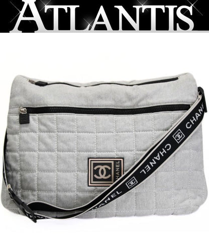 CHANEL Chanel Sport Chocobar Cotton Bag Gray Size ONE SIZE