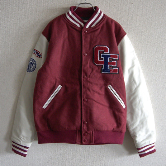 GOODENOUGH Leather Sleeve Varsity Jacket Size L