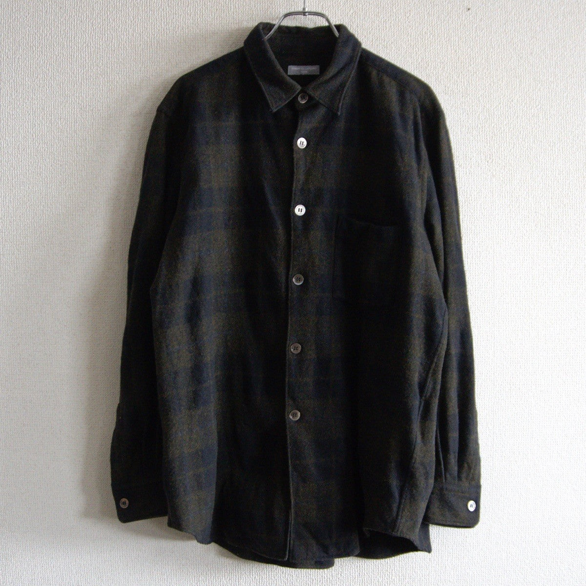 Comme des Garcons Wool Plaid Shirt Green Size L