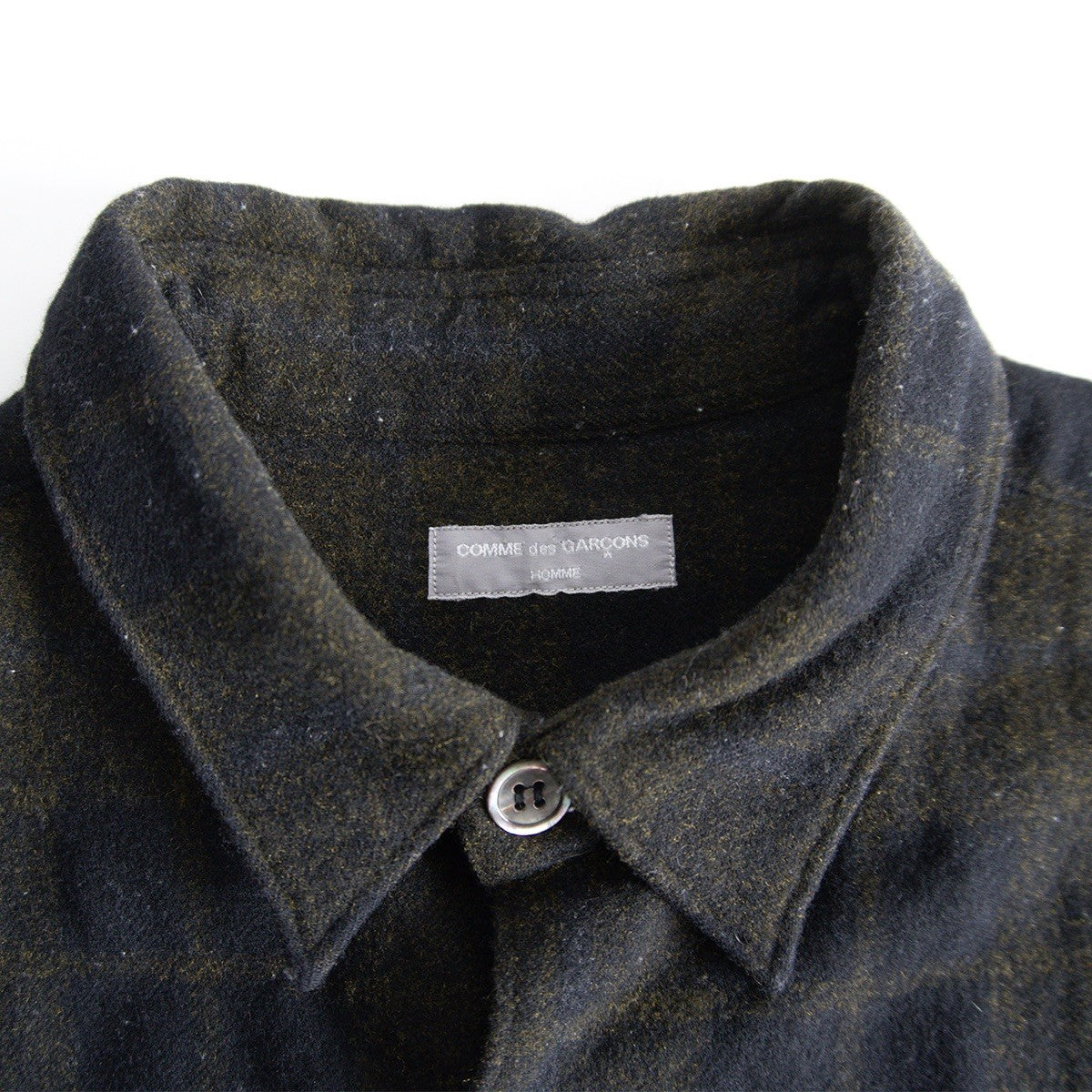 Comme des Garcons Wool Plaid Shirt Green Size L