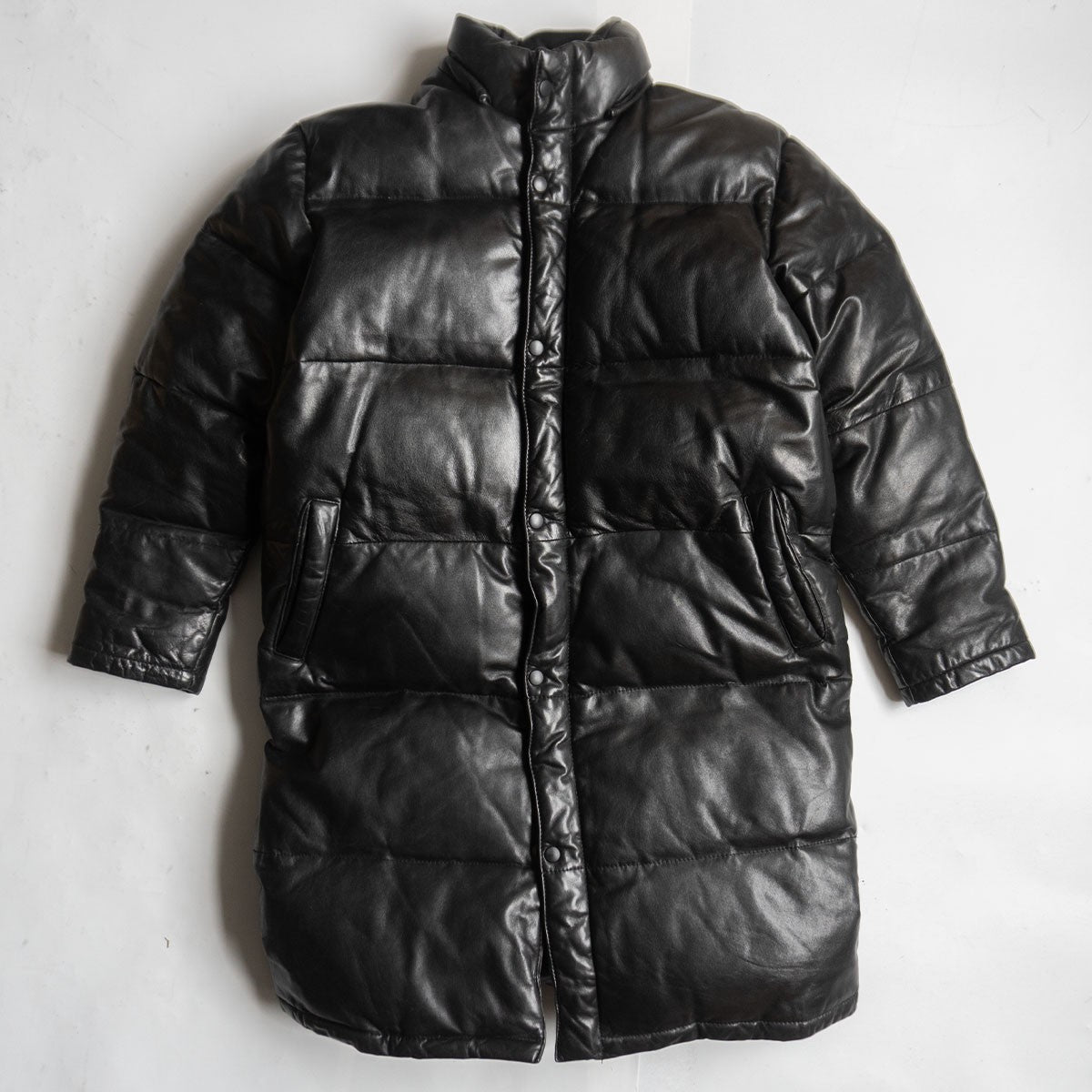 WIND ARMOR Leather Down Coat Black Size M