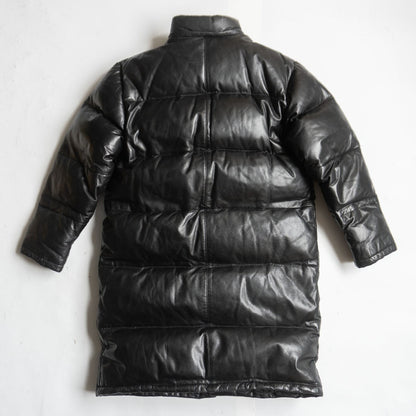 WIND ARMOR Leather Down Coat Black Size M