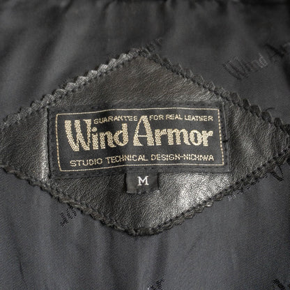 WIND ARMOR Leather Down Coat Black Size M