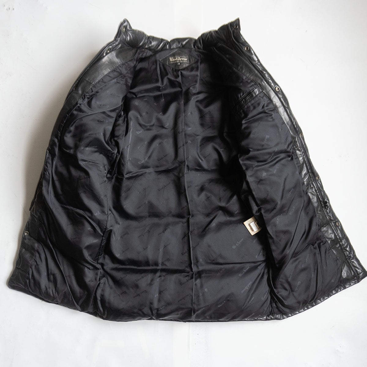 WIND ARMOR Leather Down Coat Black Size M