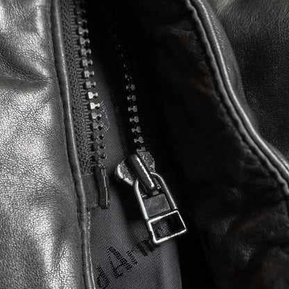 WIND ARMOR Leather Down Coat Black Size M