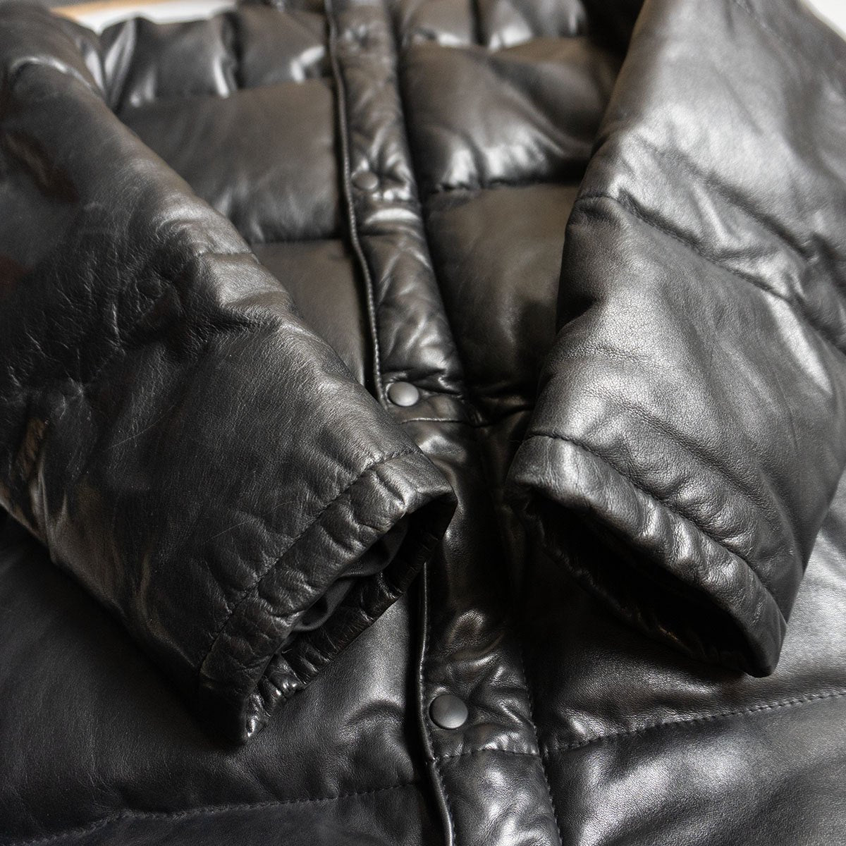 WIND ARMOR Leather Down Coat Black Size M