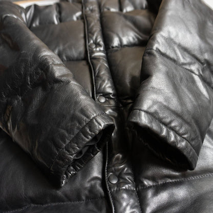 WIND ARMOR Leather Down Coat Black Size M