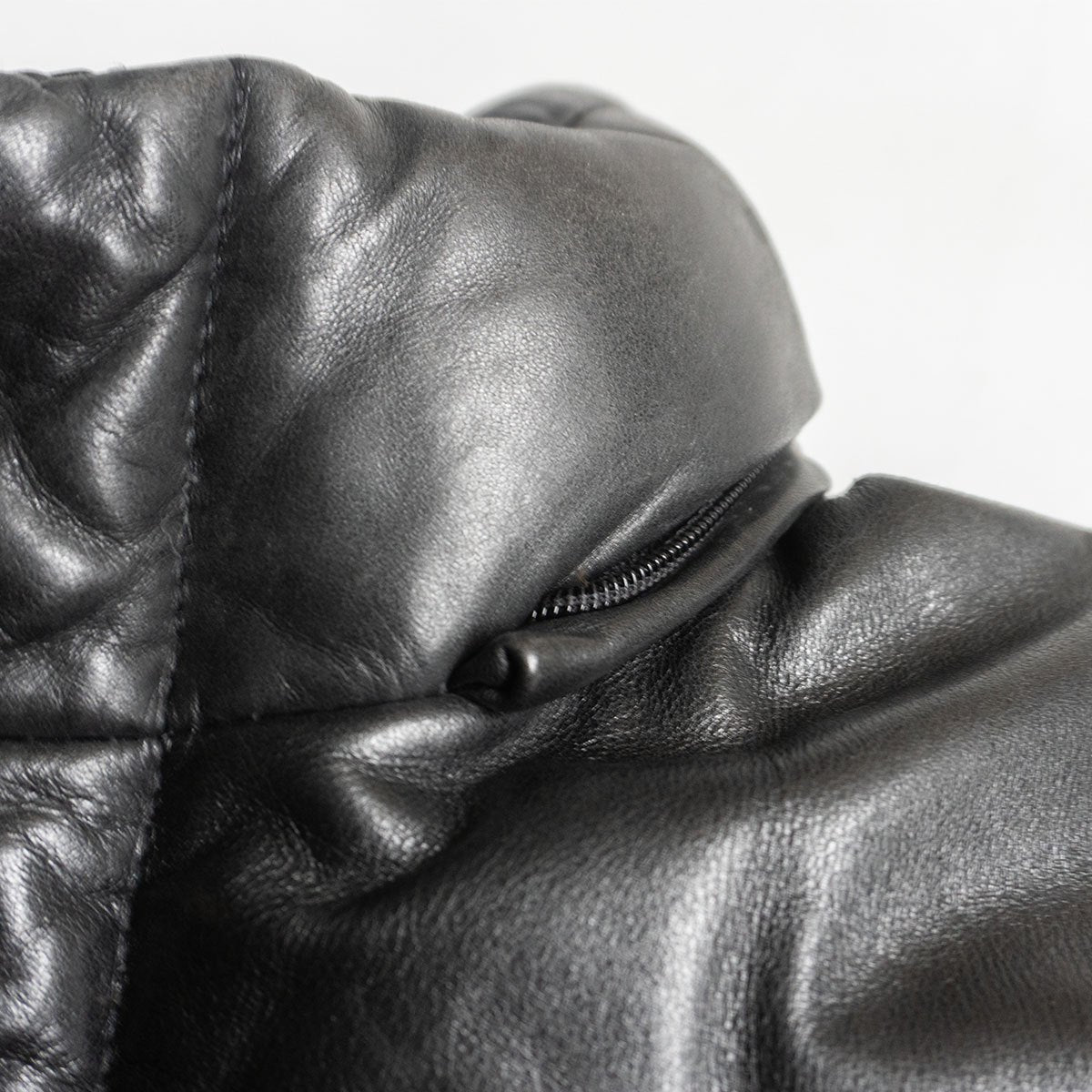 WIND ARMOR Leather Down Coat Black Size M