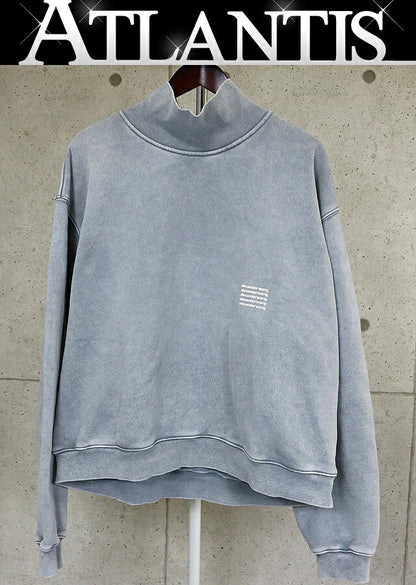 ALEXANDER WANG High Neck Cotton Blend Sweatshirt Gray Size L