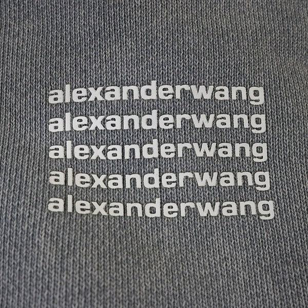 ALEXANDER WANG High Neck Cotton Blend Sweatshirt Gray Size L