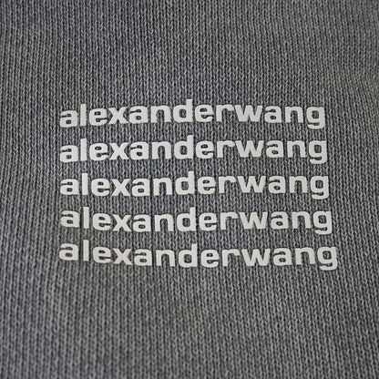 ALEXANDER WANG High Neck Cotton Blend Sweatshirt Gray Size L