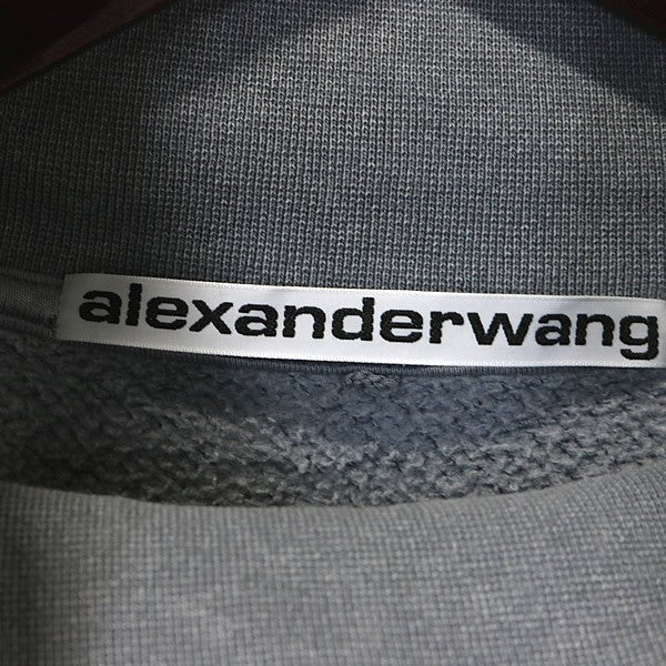 ALEXANDER WANG High Neck Cotton Blend Sweatshirt Gray Size L