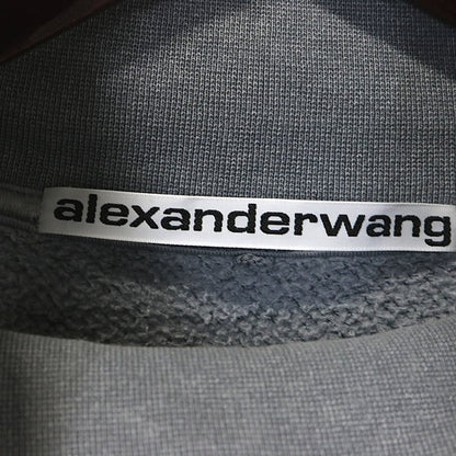 ALEXANDER WANG High Neck Cotton Blend Sweatshirt Gray Size L