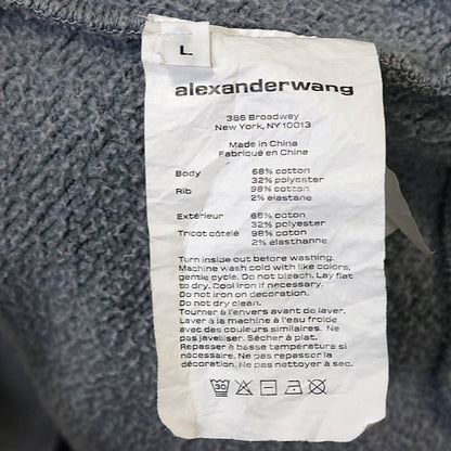 ALEXANDER WANG High Neck Cotton Blend Sweatshirt Gray Size L