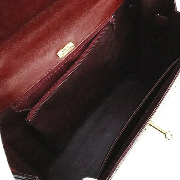 Luxury Real Crocodile Handbag Bordeaux GHW Size ONE SIZE