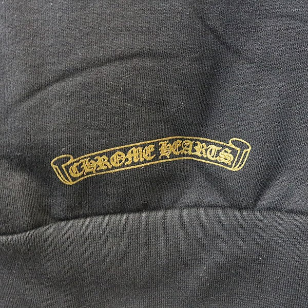 CHROME HEARTS Old English Logo Hoodie Black/Olive Size L