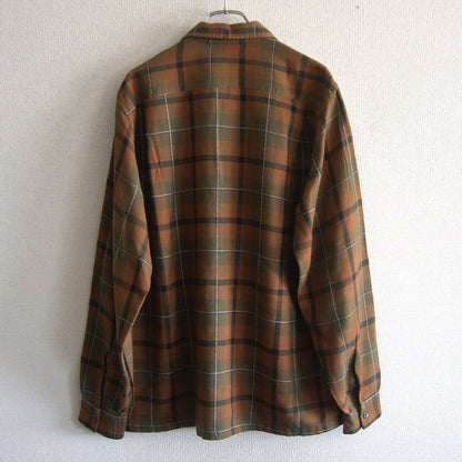 60s Vintage shirt 60s Plaid camp shirt Brown Size M