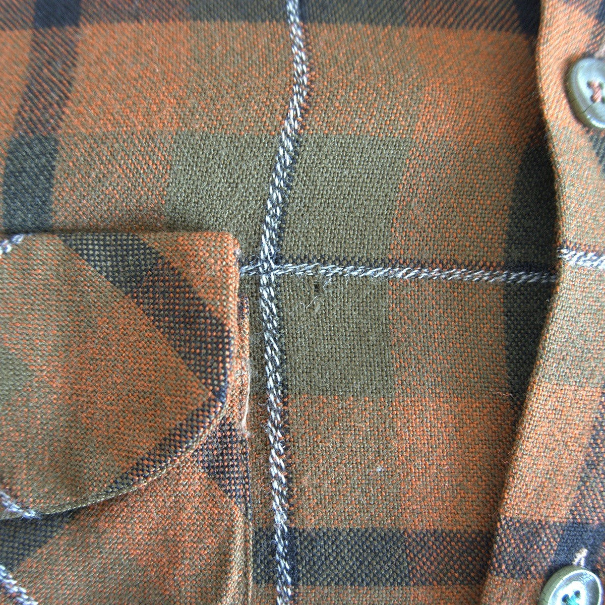60s Vintage shirt 60s Plaid camp shirt Brown Size M