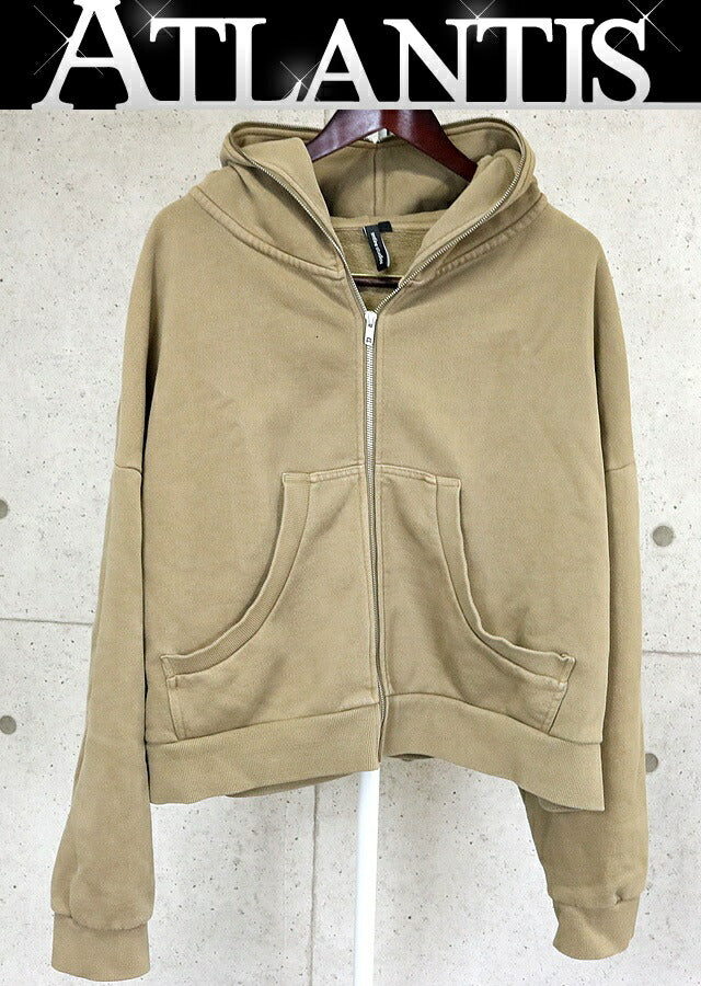 entire studios Cotton Zip-Up Hoodie Khaki Green Size S