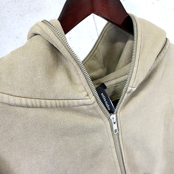 entire studios Cotton Zip-Up Hoodie Khaki Green Size S