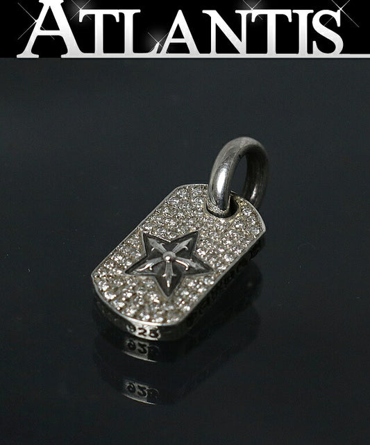CHROME HEARTS Tiny Star Dog Tag After Pave Size ONE SIZE