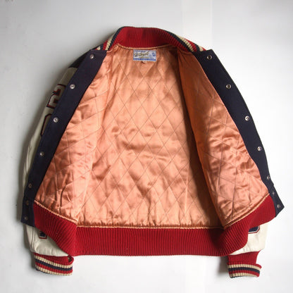 Whitesville Embellished Leather Varsity Jacket Size 40