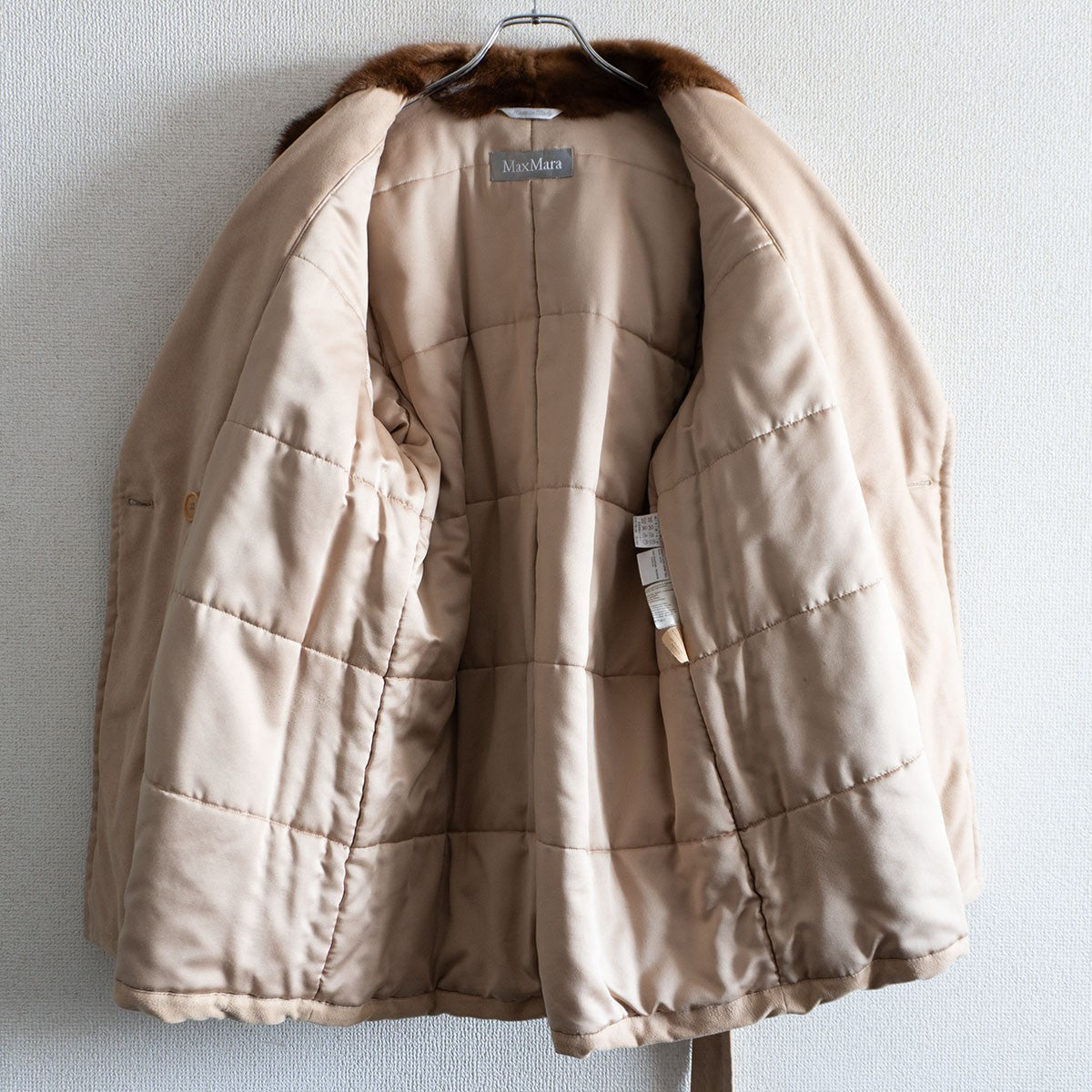 MAX MARA Padded Faux Fur Faux Suede Coat Size XXS