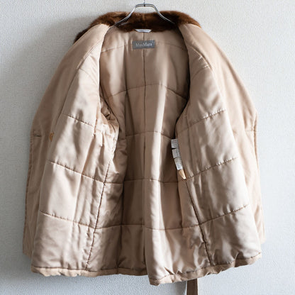 MAX MARA Padded Faux Fur Faux Suede Coat Size XXS