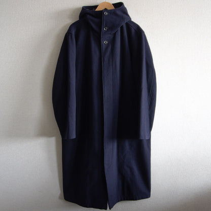 YOHJI YAMAMOTO POUR HOMME Hooded Beaver Coat Blue Size 2