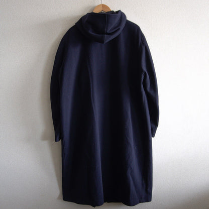 YOHJI YAMAMOTO POUR HOMME Hooded Beaver Coat Blue Size 2