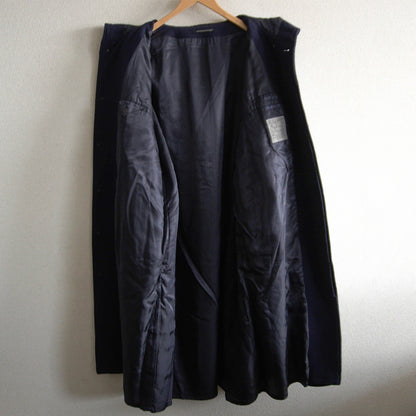 YOHJI YAMAMOTO POUR HOMME Hooded Beaver Coat Blue Size 2