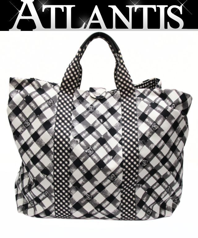 CHANEL 2000 Cruise Gingham Check Tote Bag Size ONE SIZE